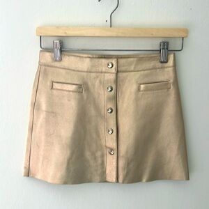 Kids Bonpoint size 10 gold leather skirt